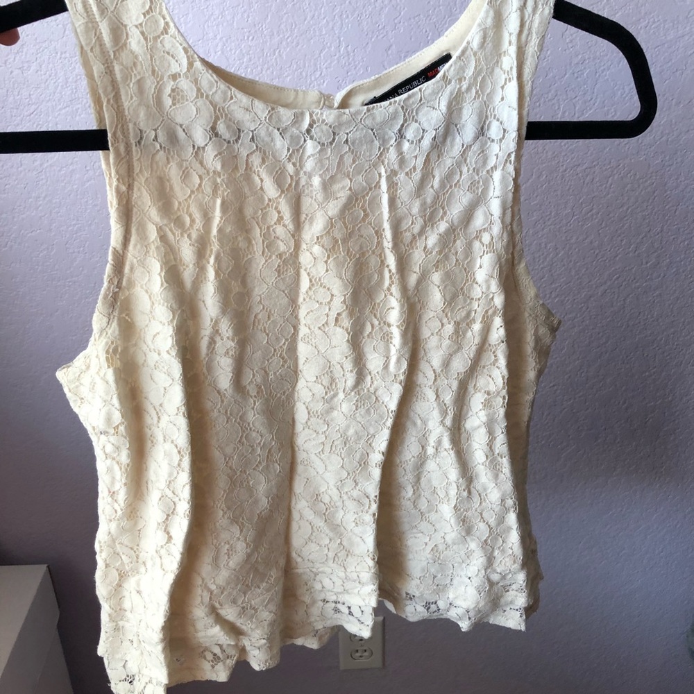 Banana Republic White Peplum Crop Top.